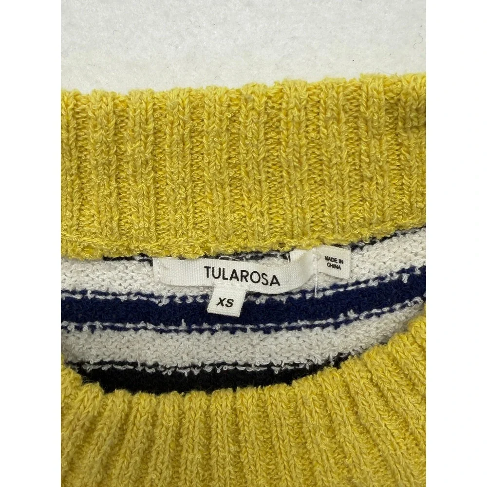 Tularosa Revolve Striped Oversized Boyfriend‎ Vintage Style Sweater Yellow XS